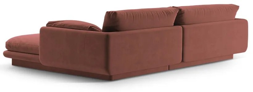 Розов кадифен ъглов диван (ляв ъгъл) Torino – Micadoni