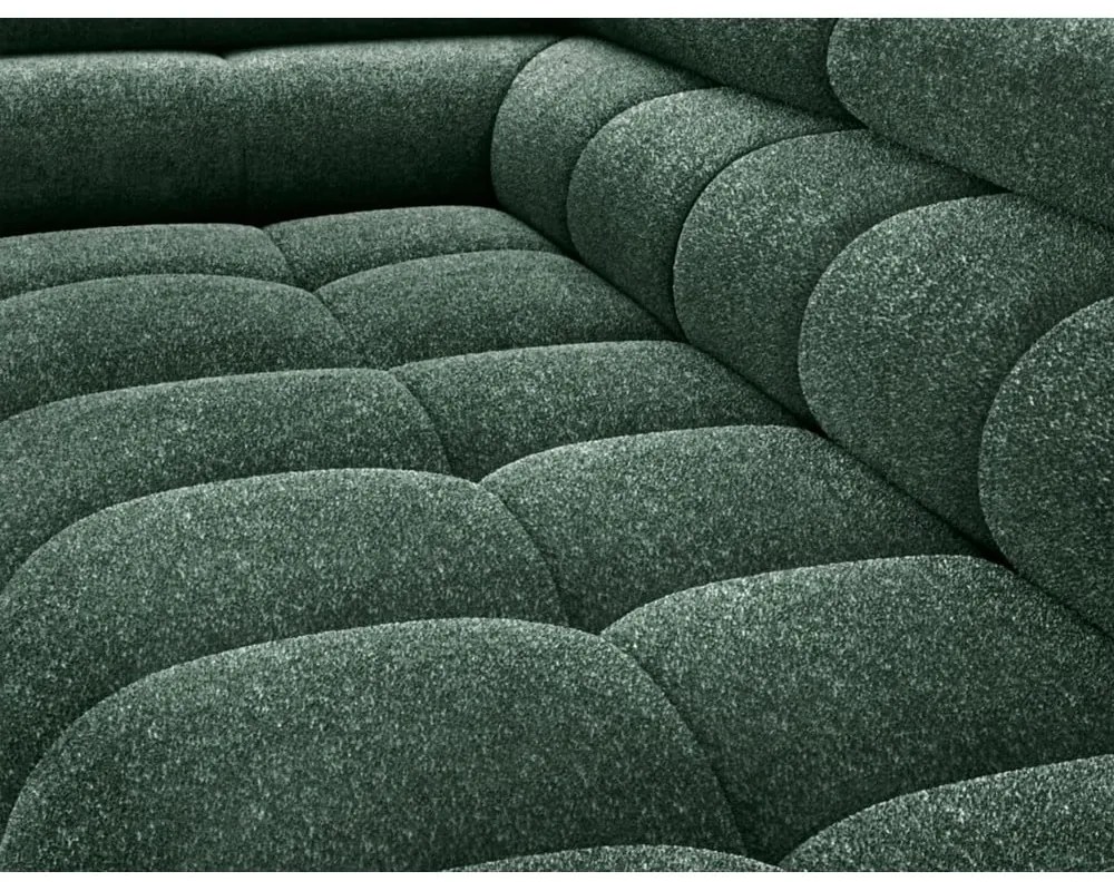 Зелен разтегателен ъглов диван с място за съхранение от букле (ляв ъгъл L форма) Ferucce – ELTAP