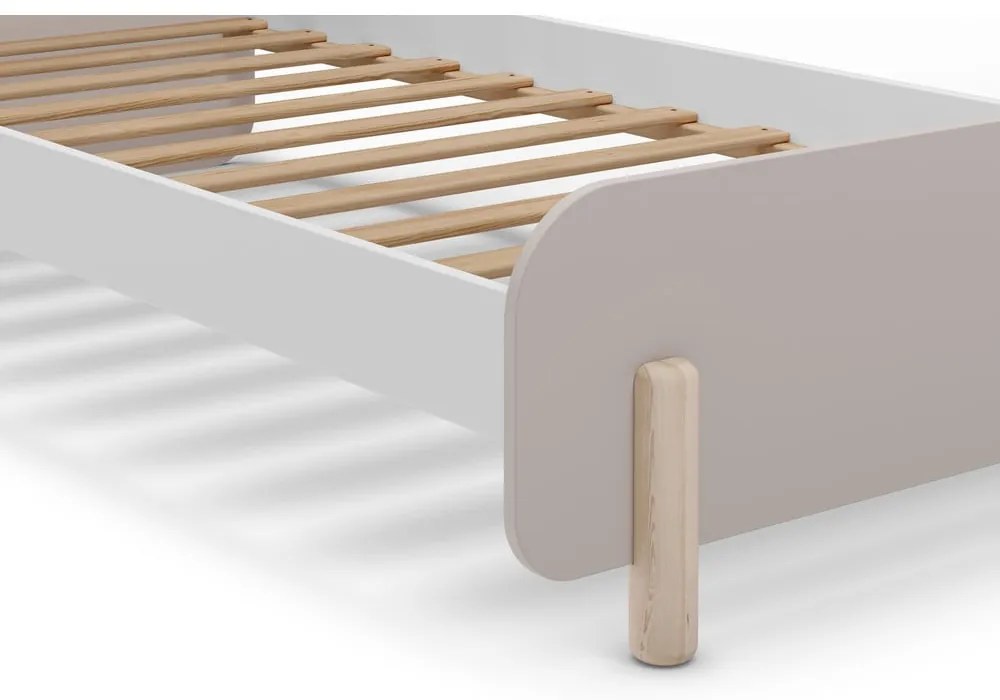Кремаво детско легло от масивен бор 90x190 cm Nora – Marckeric