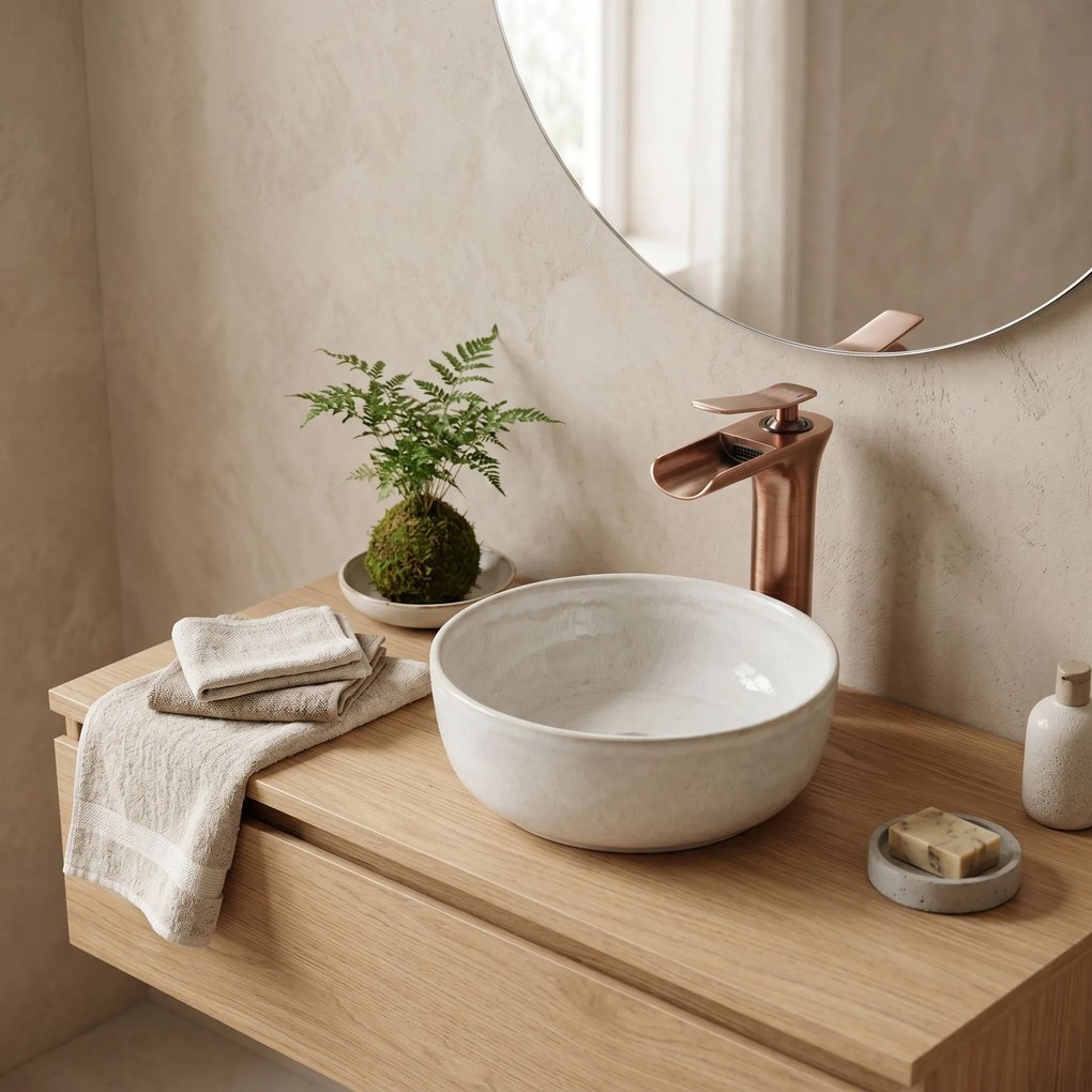 Смесител за мивка Rea Laguna Brush Copper high