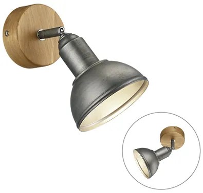 Индустриална стенна лампа стомана въртяща се и накланяща се - Arti