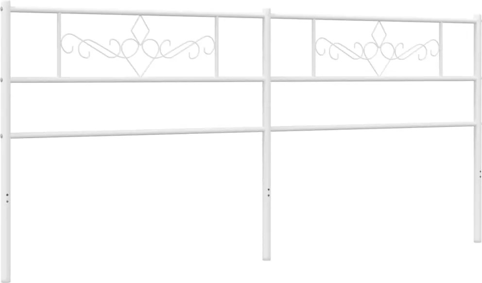 355354 vidaXL Метална резервна табла за легло, бяла, 200 см