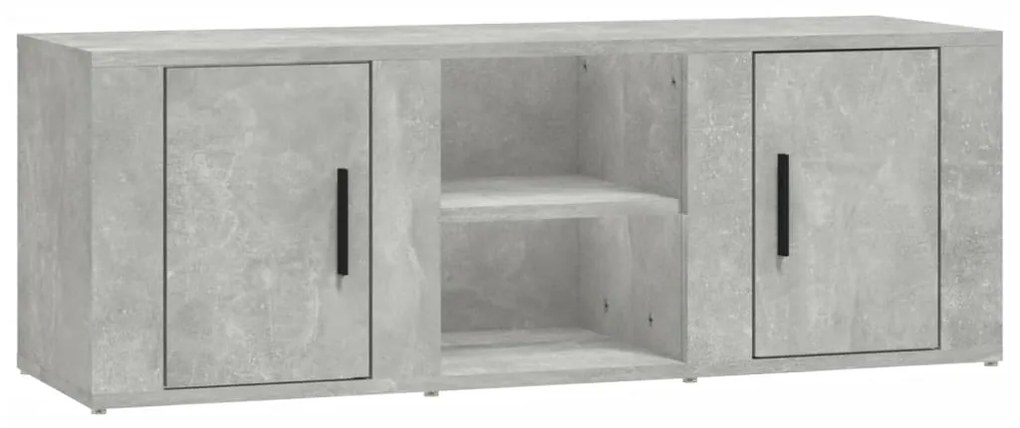 819432 vidaXL ТВ шкаф, бетонно сиво, 100x31,5x35 см, инженерно дърво