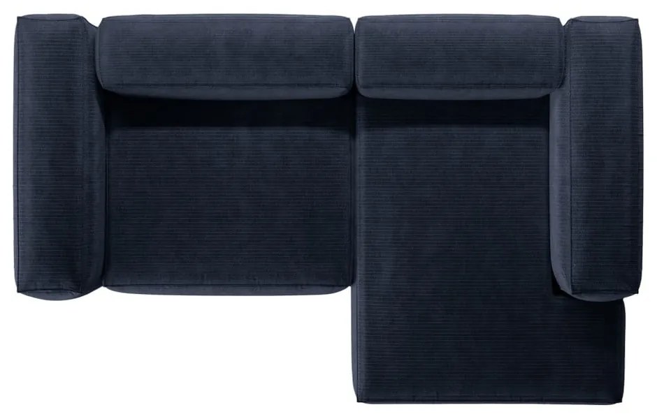 Тъмносин ъглов диван от рипсено кадифе (десен ъгъл) Bergano – Cosmopolitan Design