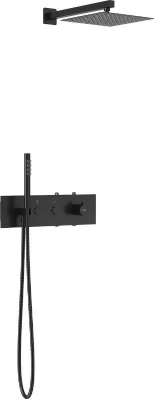 Mexen Azul вграден душ комплект, черен - 7629-03-70
