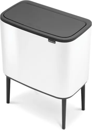 Кош за боклук Brabantia Bo Touch 651118, 3x11 л, Плавно и безшумно отваряне, Голям отвор, Тъмносив