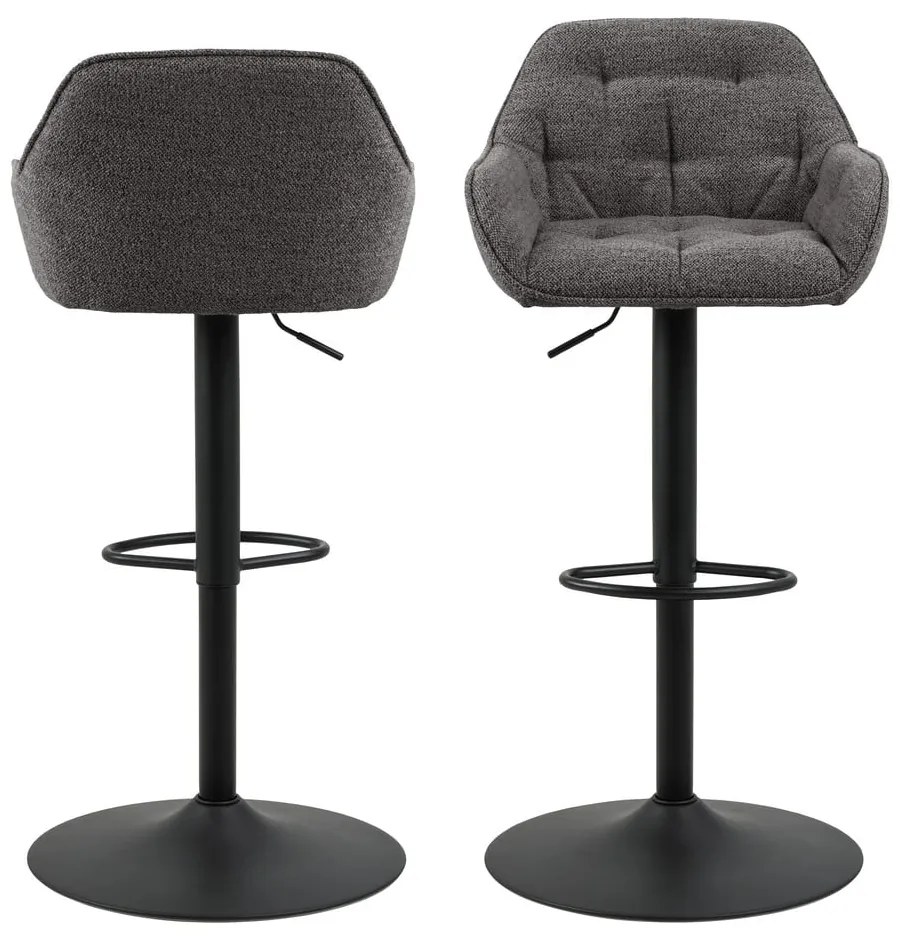 Тъмносиви бар столове с въртящ се механизъм в комплект от 2 броя 109 см Brooke - Actona