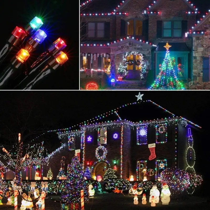 Коледни LED лампички за елха - многоцветни 100 LED/8 m