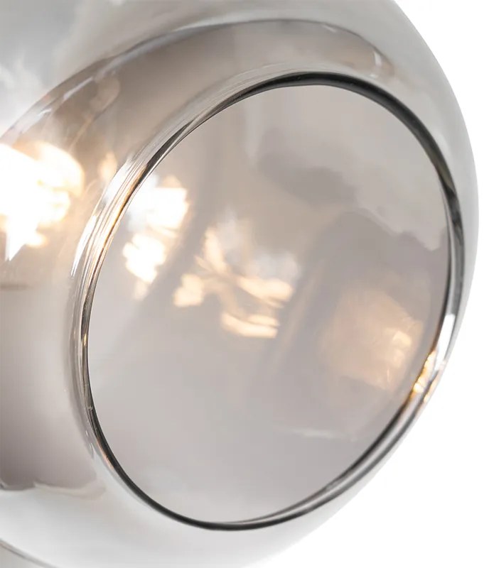 Таванен прожектор черен със злато с опушено стъкло 3-светлина - Zuzanna