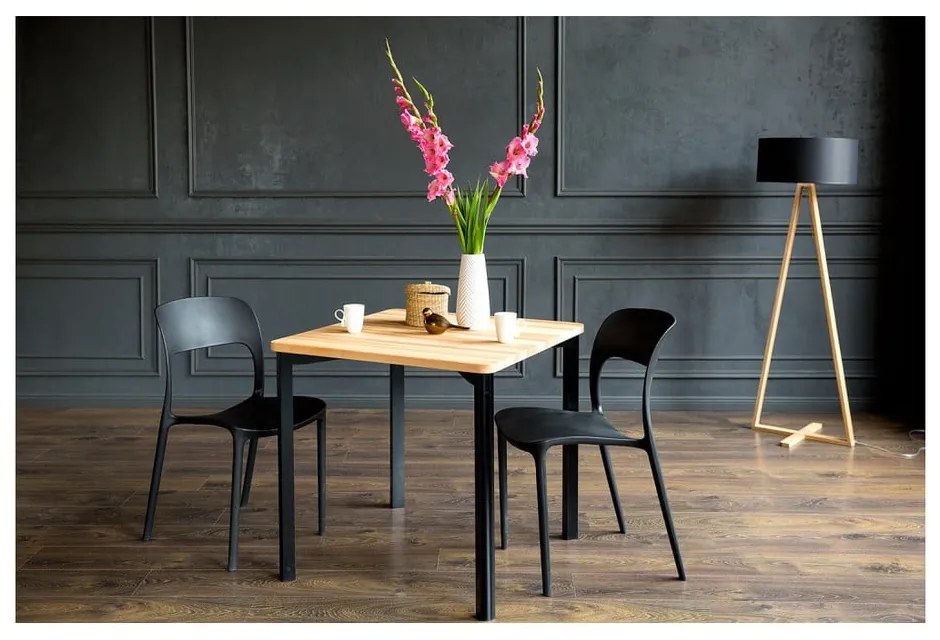 Черна маса за хранене със заоблени крака TRIVENTI, 120 x 80 cm Triventi - Ragaba