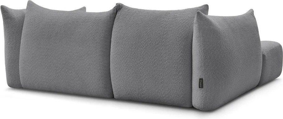 Сив ъглов диван от прежда с примки от букле (ляв ъгъл) Azra – Bobochic Paris