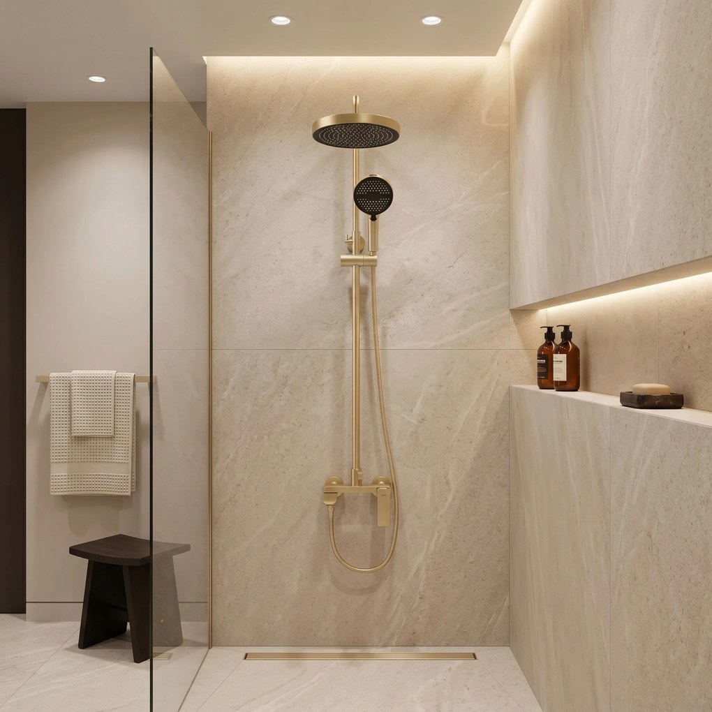 Комплект за душ Rea Prime Brush Gold