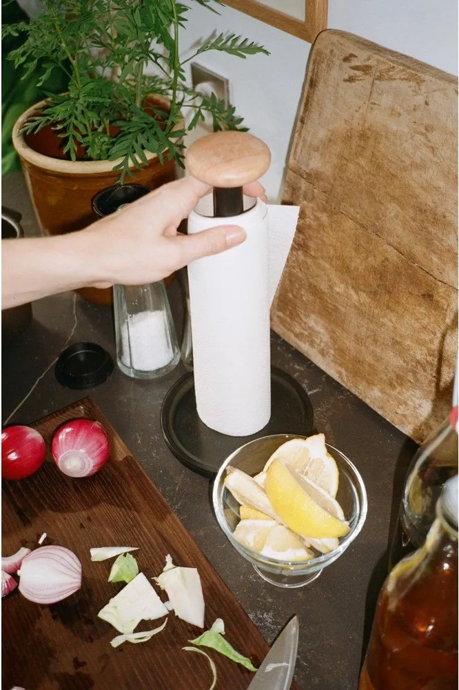 Черна стойка за кухненска хартия ø 15 cm Paper Pal – Rosendahl