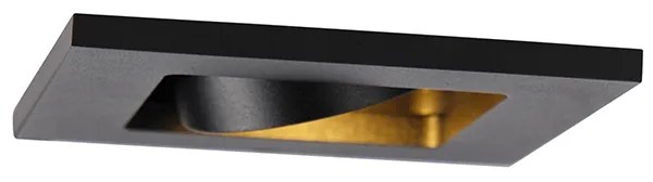 Комплект от 10 вградени прожектори черни регулируеми - Qure