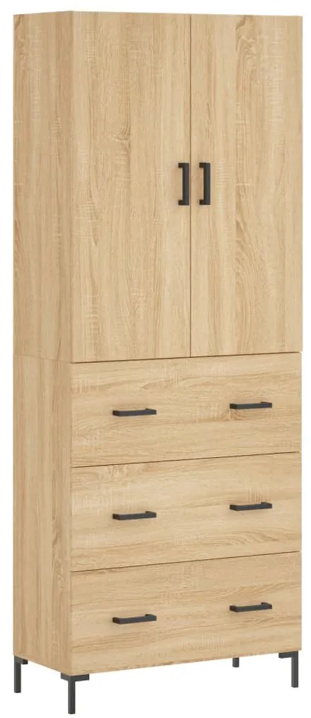 3195846 vidaXL Висок шкаф, дъб сонома, 69,5x34x180 см, инженерно дърво