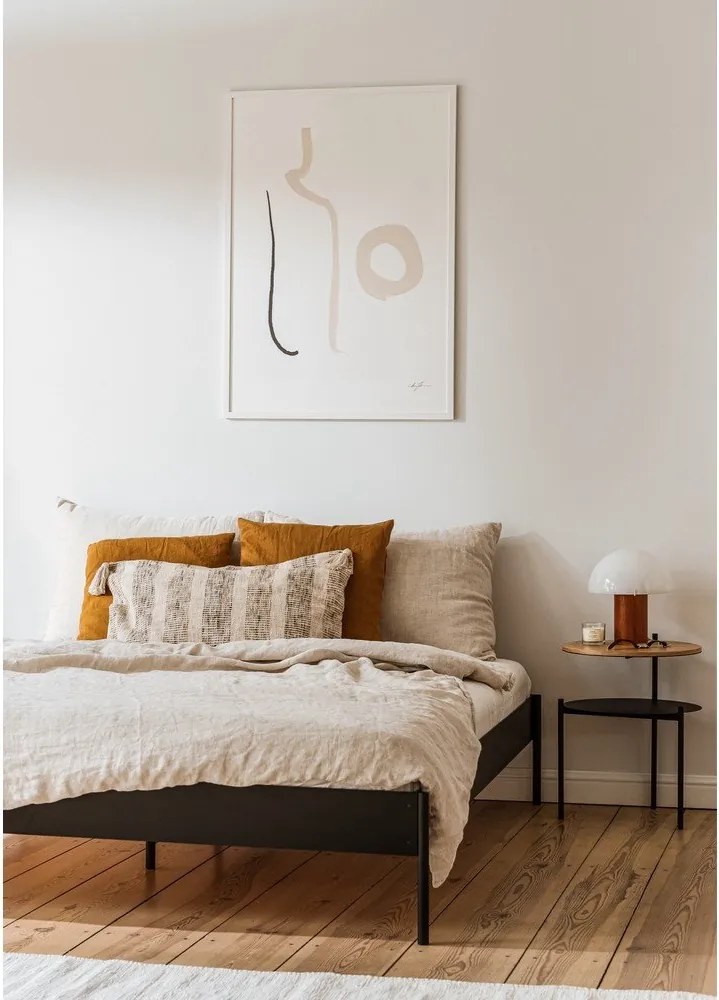 Бяло стоманено двойно легло 200x200 cm без табла с включена подматрачна рамка Eton Basic – noo.ma