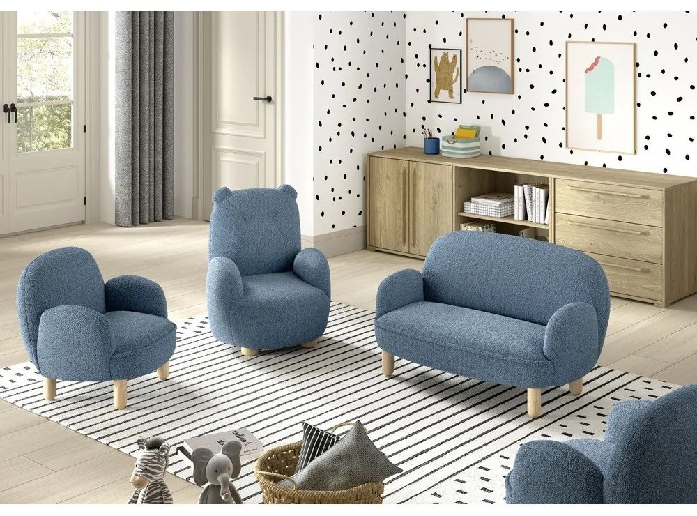 Син детски стол от букле Rocky – Vipack