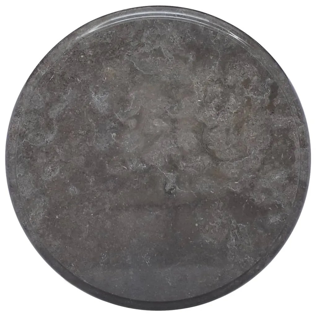 149190 vidaXL Плот за маса, черен, Ø40x2,5 см, мрамор