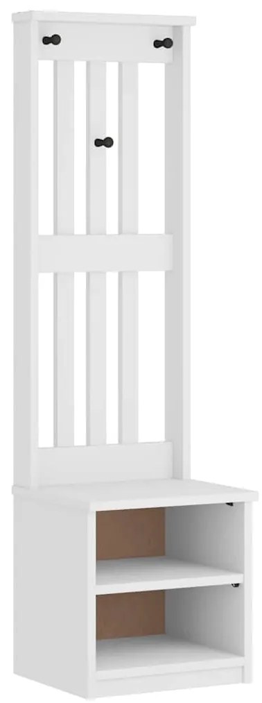 4010480 vidaXL L Дърво за антре SANDNES бяло 45x40x159,5 cm