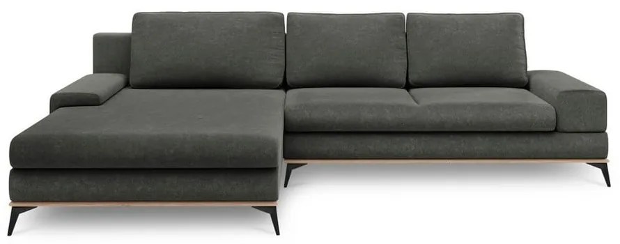 Тъмносив ъглов разтегателен диван , ляв ъгъл Planet - Windsor &amp; Co Sofas