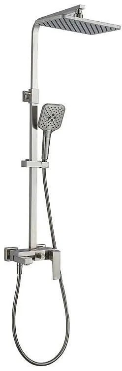 Душ система със смесител, пита, слушалка и шлаух ICT 6891BRUSH NICKEL, Inter Ceramic