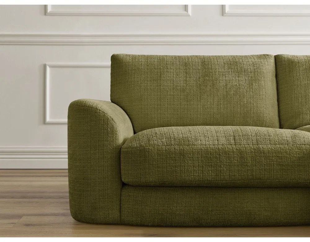 Шенилов ъглов диван в цвят каки (десен ъгъл) Leonore – Bobochic Paris