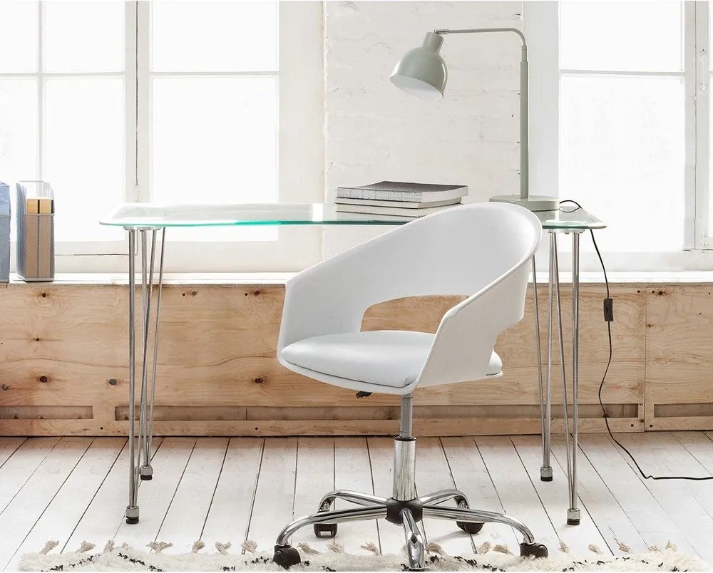 Работна маса със стъклен плот 60x120 cm Rondo – Bizzotto