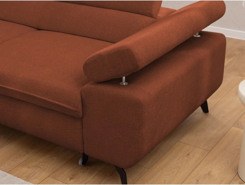 Теракотен шенилов ъглов диван (ляв ъгъл L форма) Marbeya – Ropez