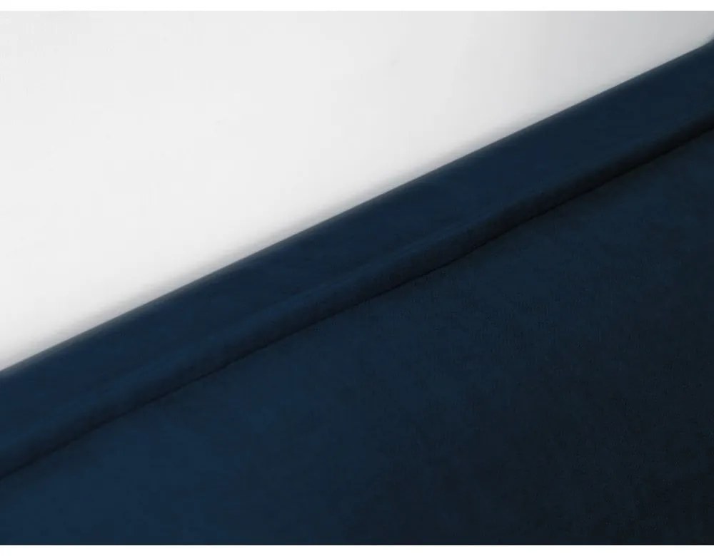 Тъмносиньо двойно легло 180x200 cm тапицирано с място за съхранение с включена подматрачна рамка Jade – Bobochic Paris