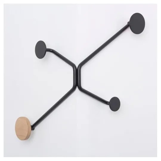 Черна стенна закачалка за външен ъгъл Hook - Gazzda