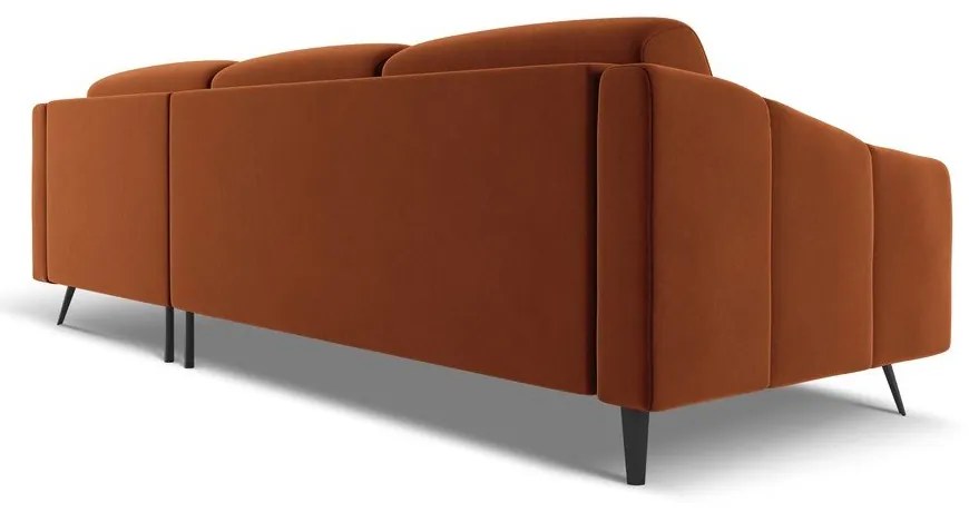 Оранжев кадифен ъглов диван (десен ъгъл) Nalu – Makamii