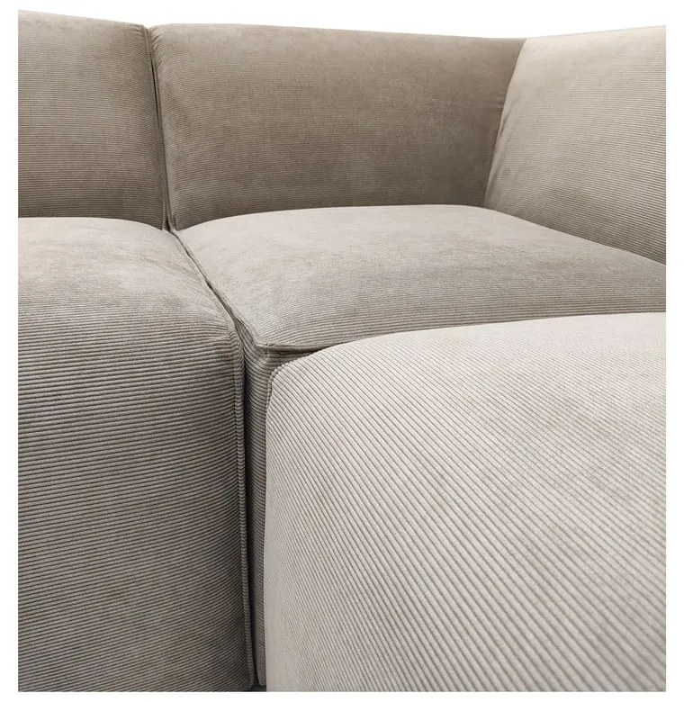 Бежов ъглов диван от велур (ляв ъгъл) Sting - Scandic