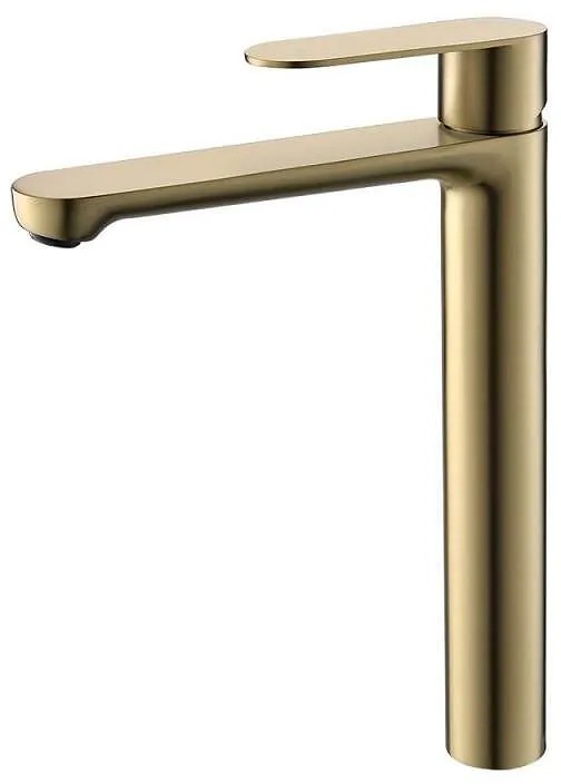 Стоящ смесител за умивалник Тренто ICF 111321 BRUSH GOLD, неръждаема стомана, мат злато, 30.4x21.6см