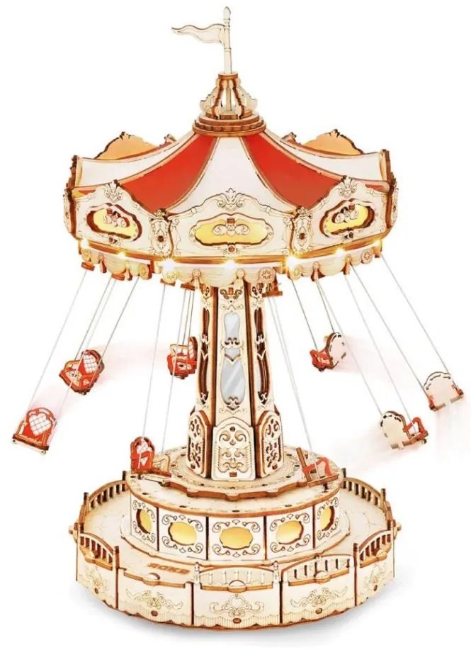 RoboTime - 3D пъзел с музикална кутия Верижна въртележка 3xAAA