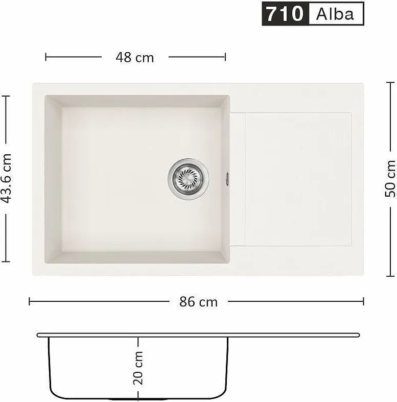 Eurolux FERETA BB 86.1 SI Композитна мивка за вграждане