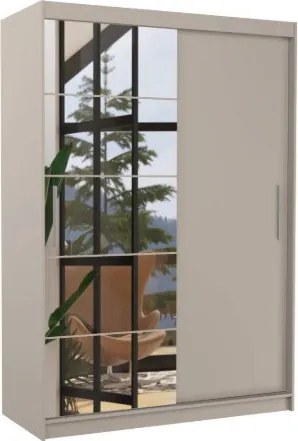 Гардероб Zaist 150 плъзгащ се-сиво-бежово
