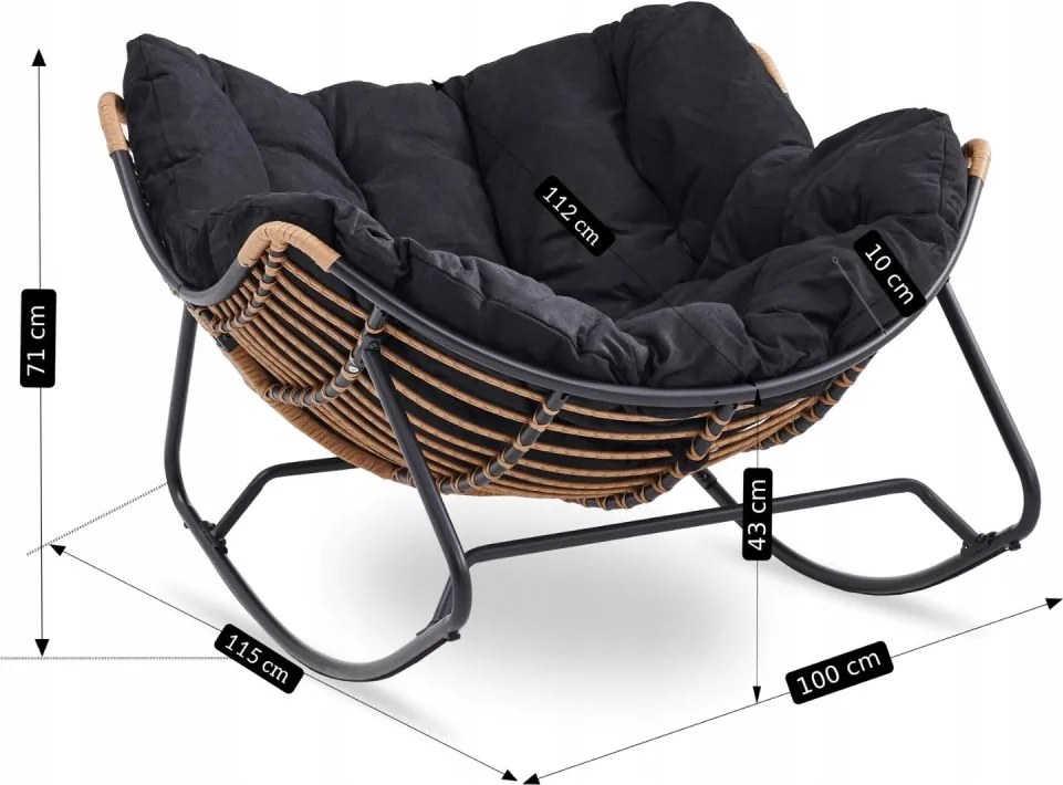 Удобен люлеещ се стол ELTON svetlosivá