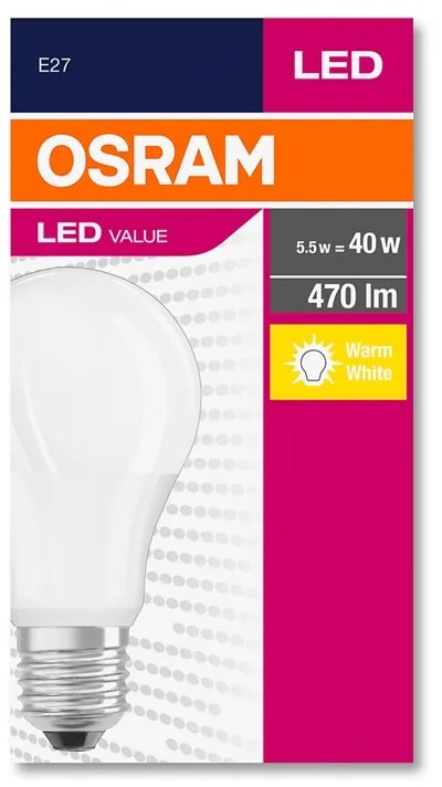 Osram Kрушка LED, E27, 6W, 230V, 470 lm, 2700K