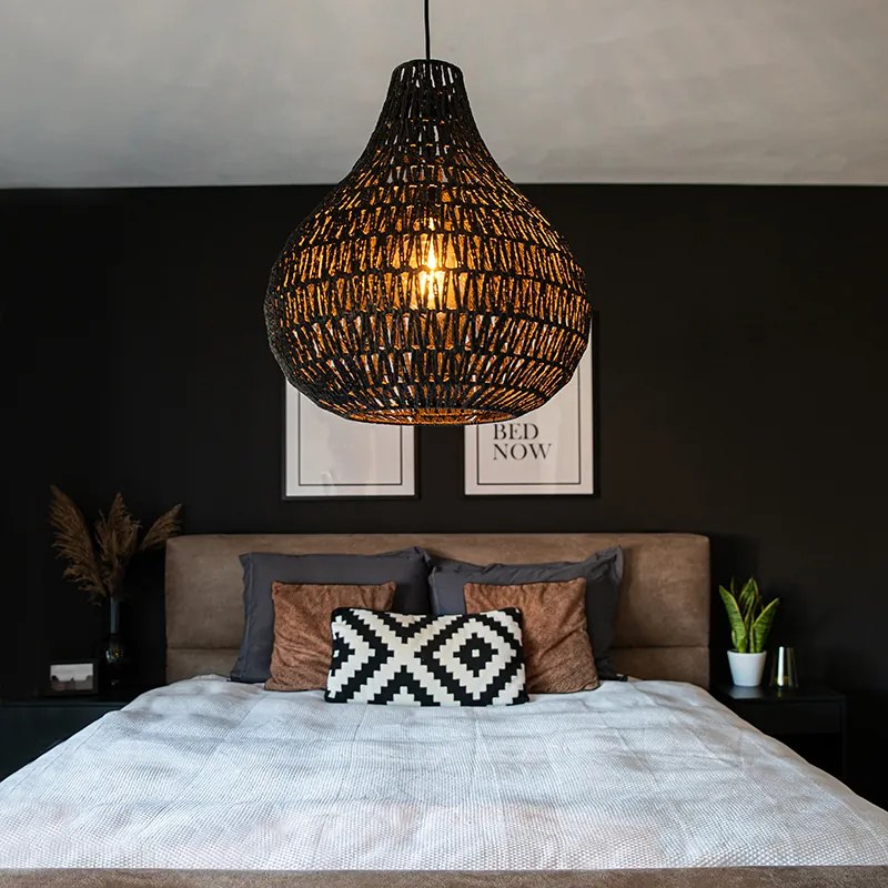 Ретро висяща лампа черна 45 см - Lina Drop