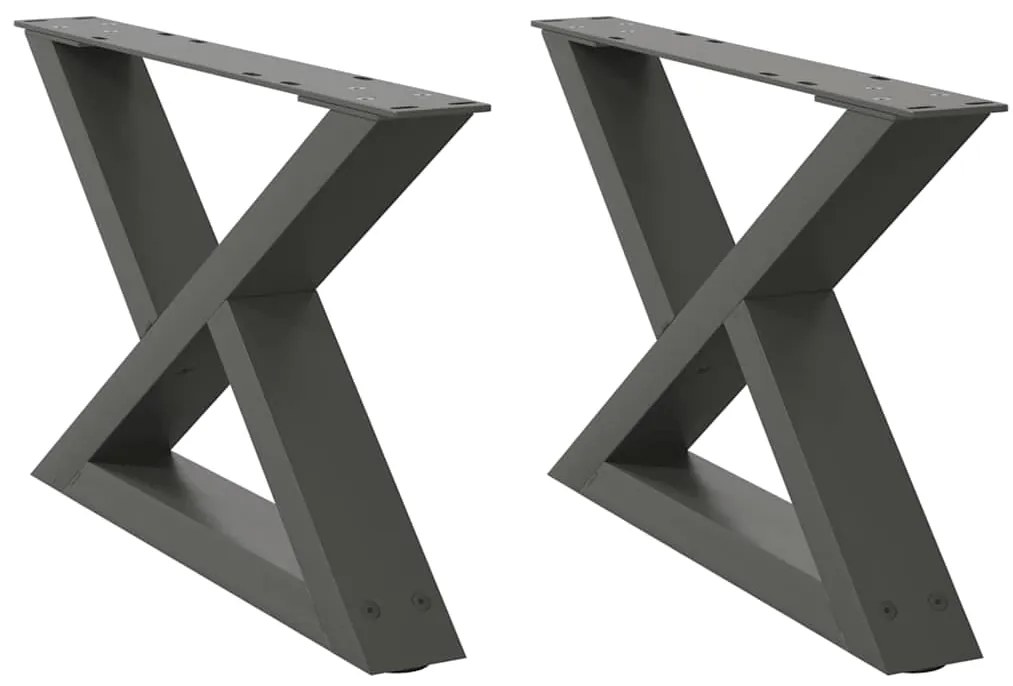 4012690 vidaXL Крака за масичка за кафе, 2 бр., антрацит, 60x(30-31,3) см, стомана