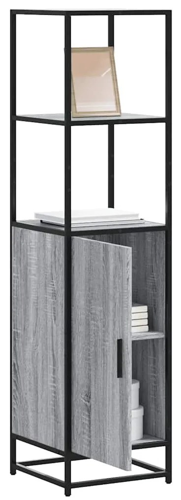 849047 vidaXL Висока дъска Grey Sonoma 35,5x35x139cm Обработено дърво и метал