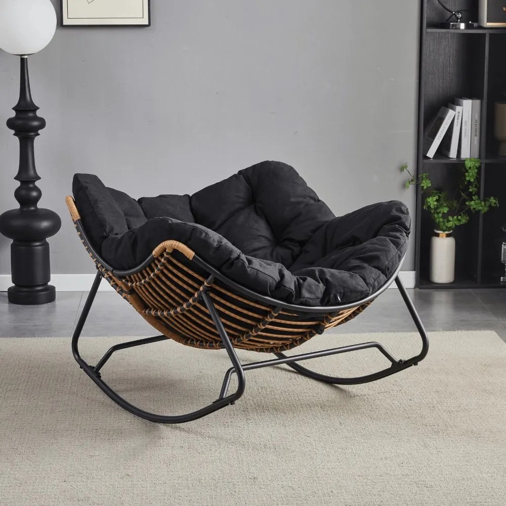 Удобен люлеещ се стол ELTON čierna