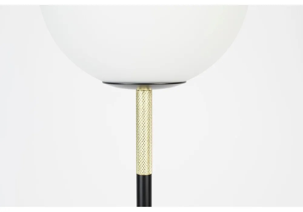 Черно-бялa подова лампа със стъклен абажур (височина 145 cm) Orion – Zuiver