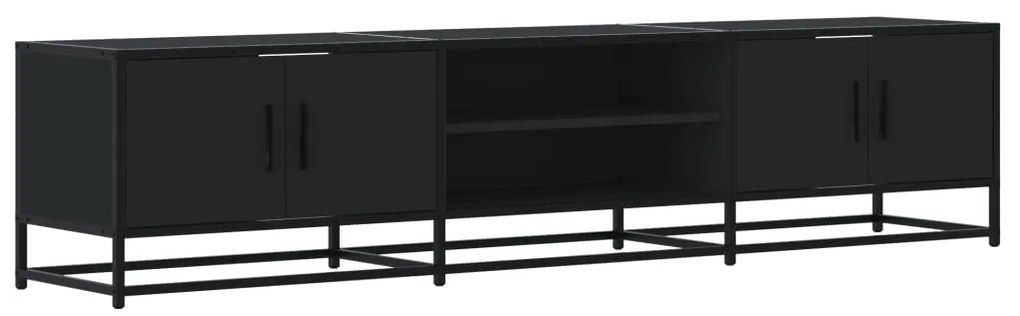 3300775 vidaXL ТB шкаф, черен, 180x35x41 см, инженерно дърво