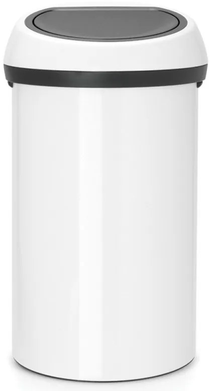 Кош за боклук Brabantia Touch Bin 647246, 60 л, Плавно и безшумно отваряне, Бял