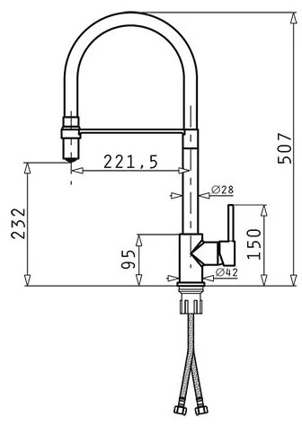 Кухненски смесител Pyramis Serina-Черен - Мат