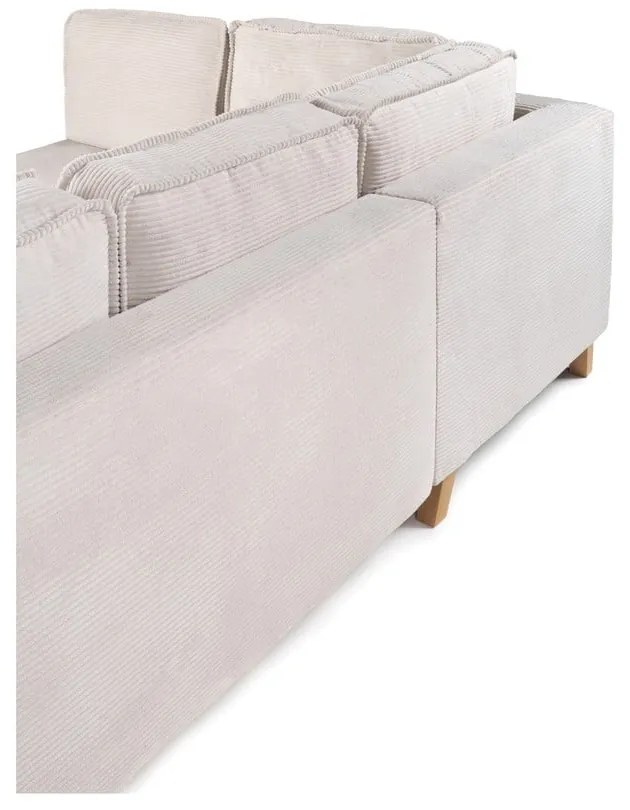 Бежов сгъваем ъглов диван от рипсено кадифе (ляв ъгъл) Tori – Bonami Selection