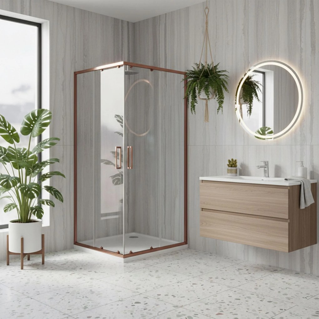 Душ кабина Rea Punto 90x90 Brush Copper