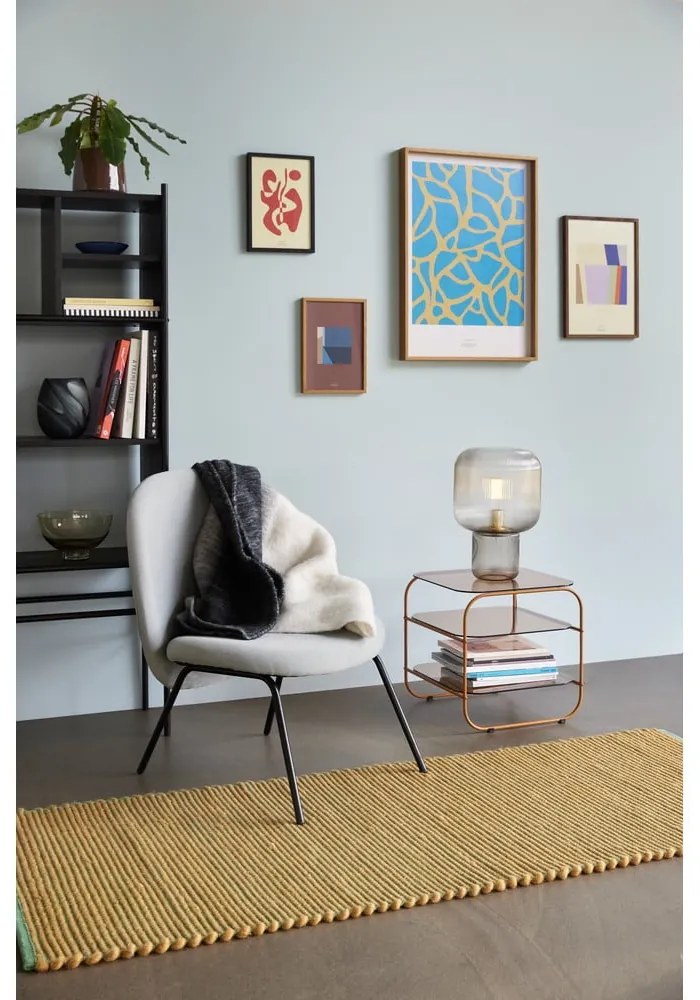 Кафява настолна лампа със стъклен абажур (височина 42 cm) Pirum – Hübsch