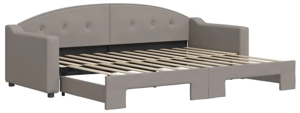 3197528 vidaXL Канапе с изтеглящо разтегателно легло таупе 80x200 см плат